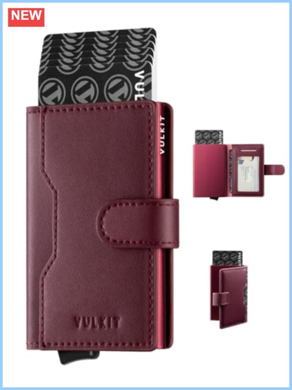 Slim RFID Blocking Pop Up Card Case Bifold Wallet with ID Window